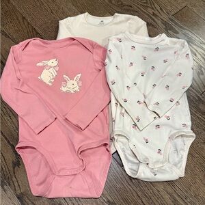 H&M organic cotton bodysuit 4T bundle lot baby toddler girl